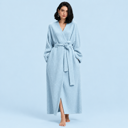 Women’s Long Plush Fleece Robe – Cozy Winter Loungewear