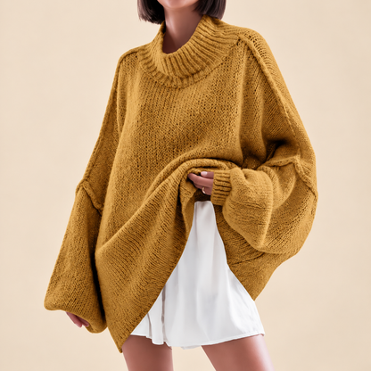 🍂 Oversized Batwing Sleeve Knit Sweater – Effortless Fall Style! 💕