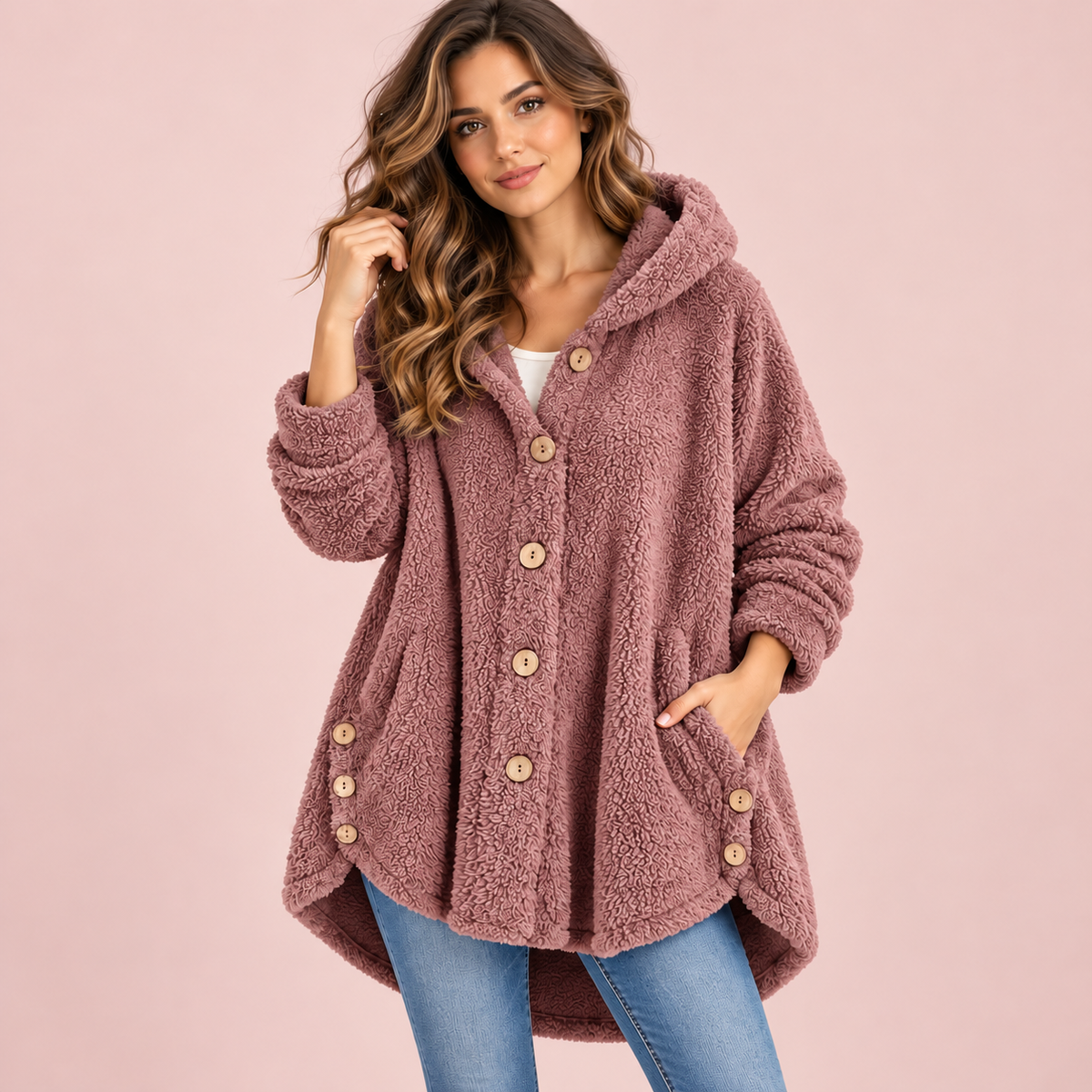 💕Women's Plush Hooded Jacket – Soft, Cozy & Comfortable!✨
