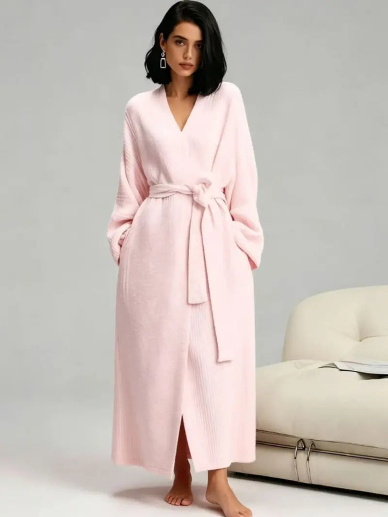 Women’s Long Fleece Robe – Soft Cozy Wrap Loungewear