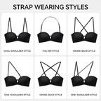 Strapless Front Closure Bra Wireless Push Up Padded Non Slip Tube Jelly Bra