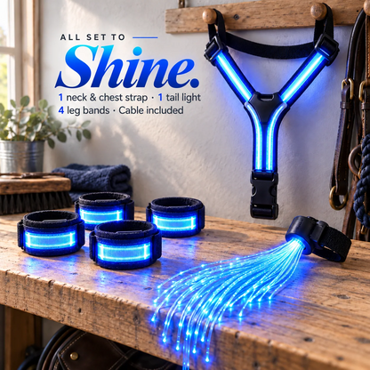 🐎LED Light-Up Horse Harness & Fiber-Optic Tail Accessory Set🌙