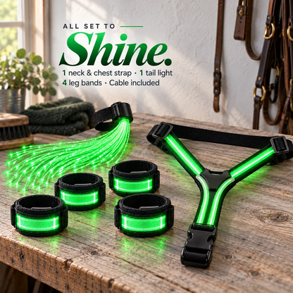 🐎LED Light-Up Horse Harness & Fiber-Optic Tail Accessory Set🌙