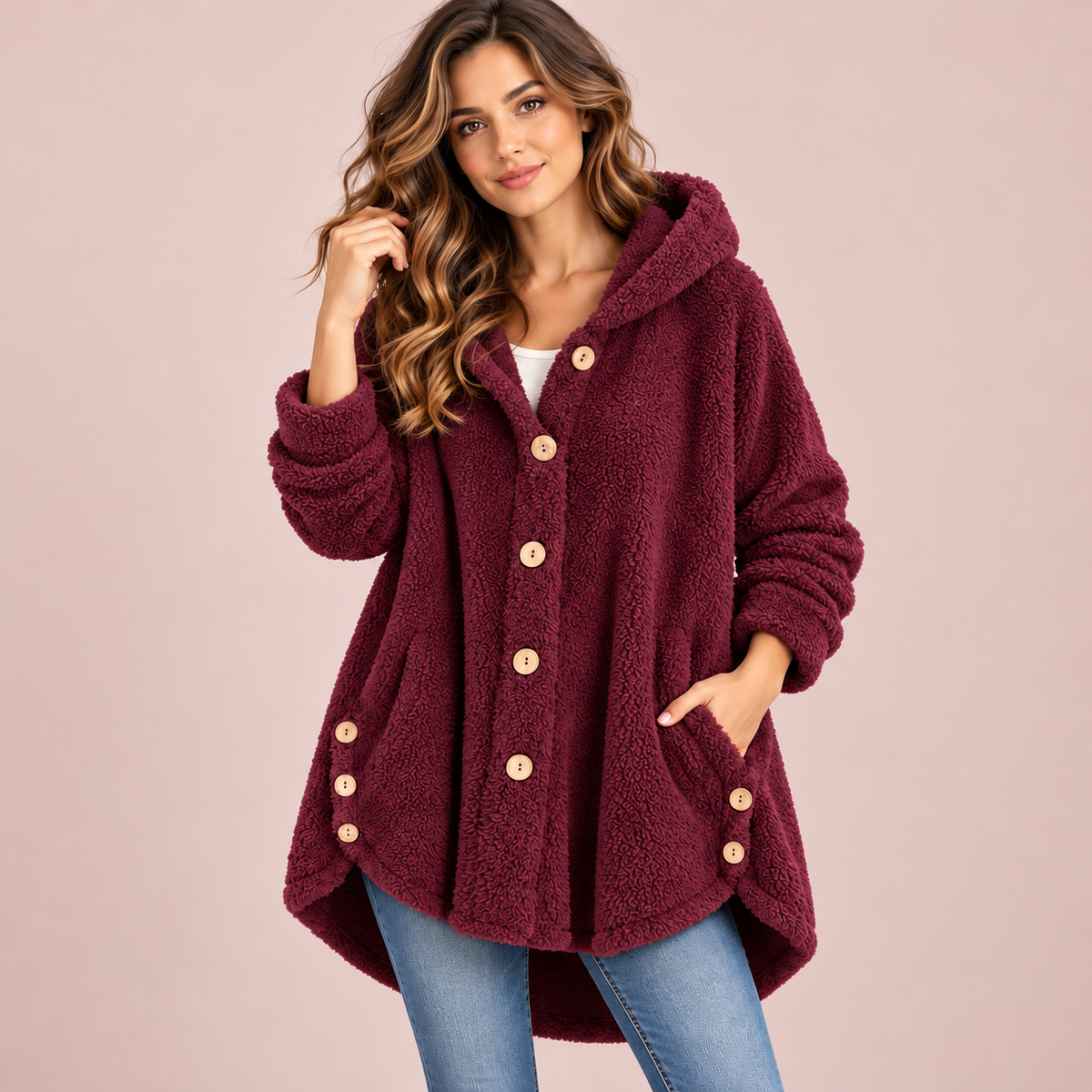 💕Women's Plush Hooded Jacket – Soft, Cozy & Comfortable!✨