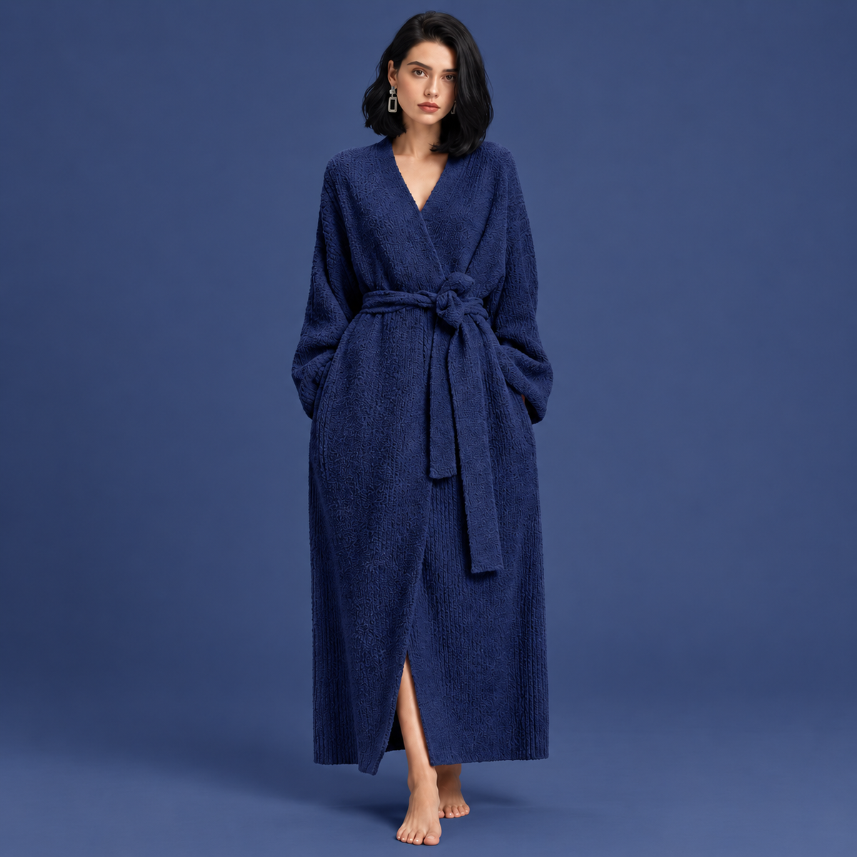 Women’s Long Plush Fleece Robe – Cozy Winter Loungewear