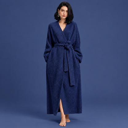 Women’s Long Plush Fleece Robe – Cozy Winter Loungewear