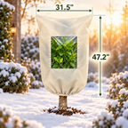 Plant Frost Protector - with Zippered Drawstring and Transparent Panel