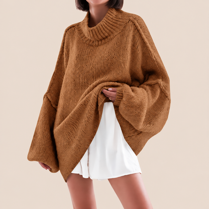🍂 Oversized Batwing Sleeve Knit Sweater – Effortless Fall Style! 💕