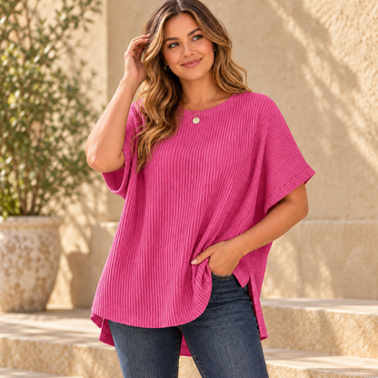 💕Women's Oversized Cotton Knit Top – Flattering Loose Fit🍂