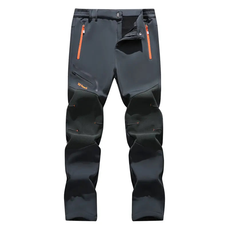 🏔️ Men's Thermal Fleece Waterproof Softshell Hiking Pants | Heavy-Duty Winter Cargo