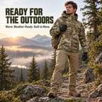 🧥Men's Waterproof Outdoor Fleece-Lined Hooded Jacket with 9 Pockets🧥