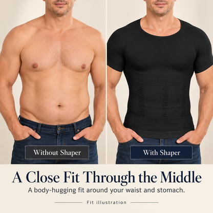 🔥 Men's Tummy Control Shapewear Shirt – Slimming Compression Top for Everyday Wear