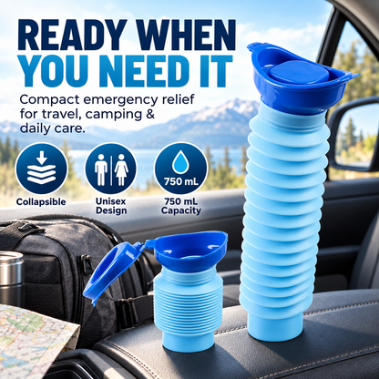 Collapsible Portable Emergency Urinal for Travel, Camping & Daily Care