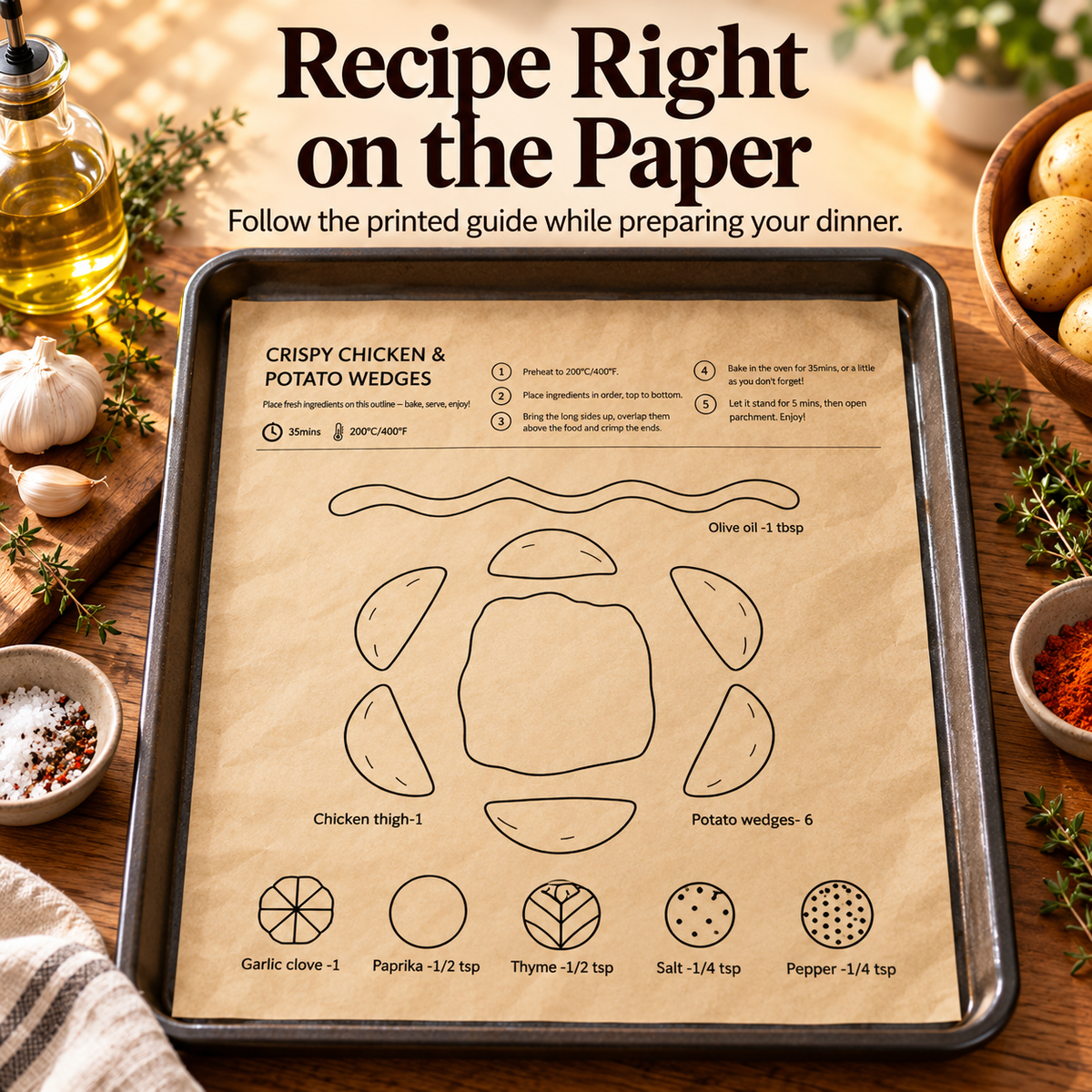🍗Baking Paper Printed with Recipes—Making Baking Easy and Mess-Free! 👩‍🍳