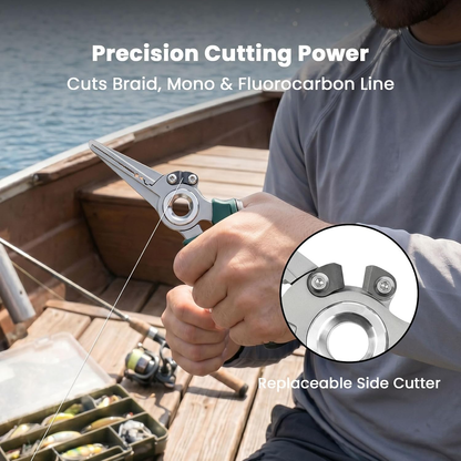 🎣17-4 Stainless Steel Fishing Pliers – Tungsten Carbide Cutter & Hook Remover🎣