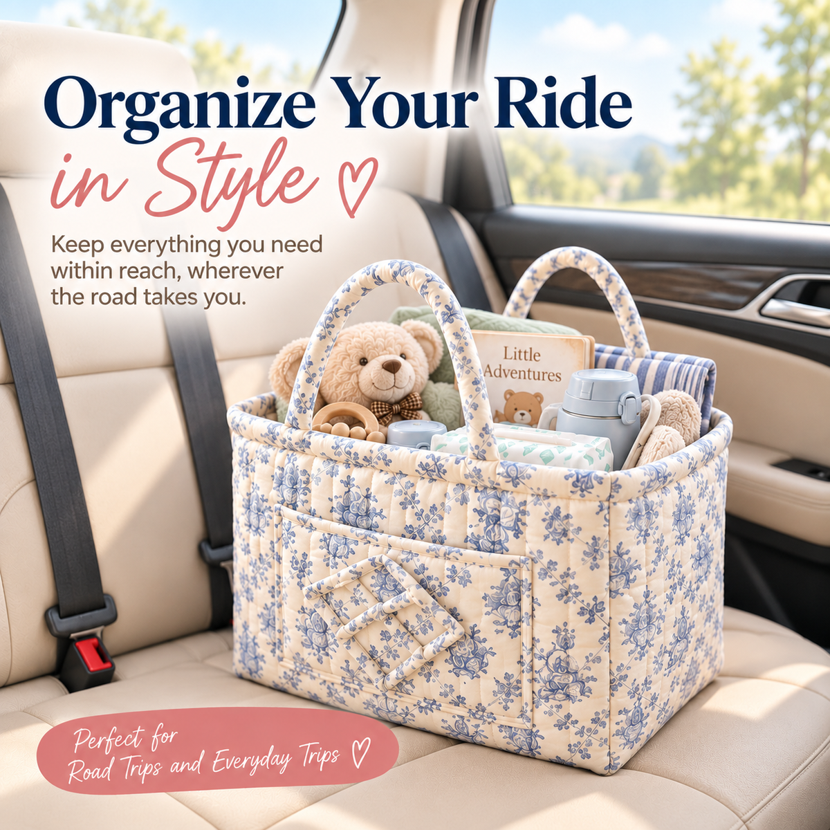 🧺 Large Capacity Multi-Purpose Storage Basket for Car, Home, Travel & Shopping