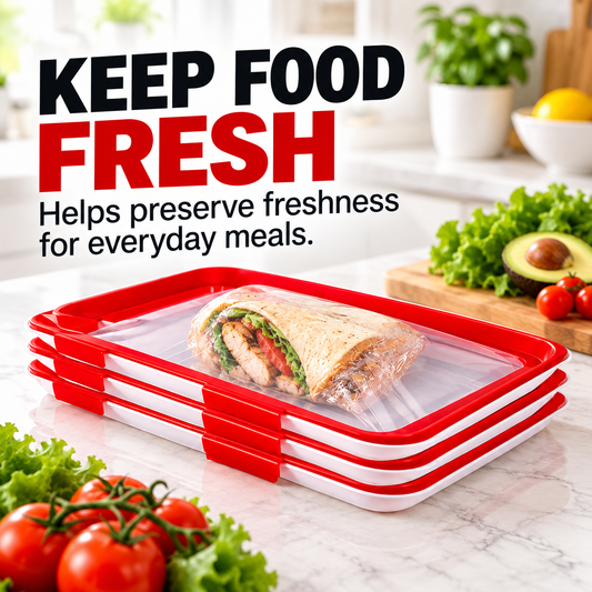 🍓 Portable Snack Tray with Stretch Lid – Snack Anywhere! 🥨