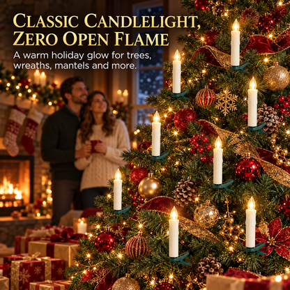Flameless Clip-On Candle Lights with Remote — 10/20 Pack Holiday Set