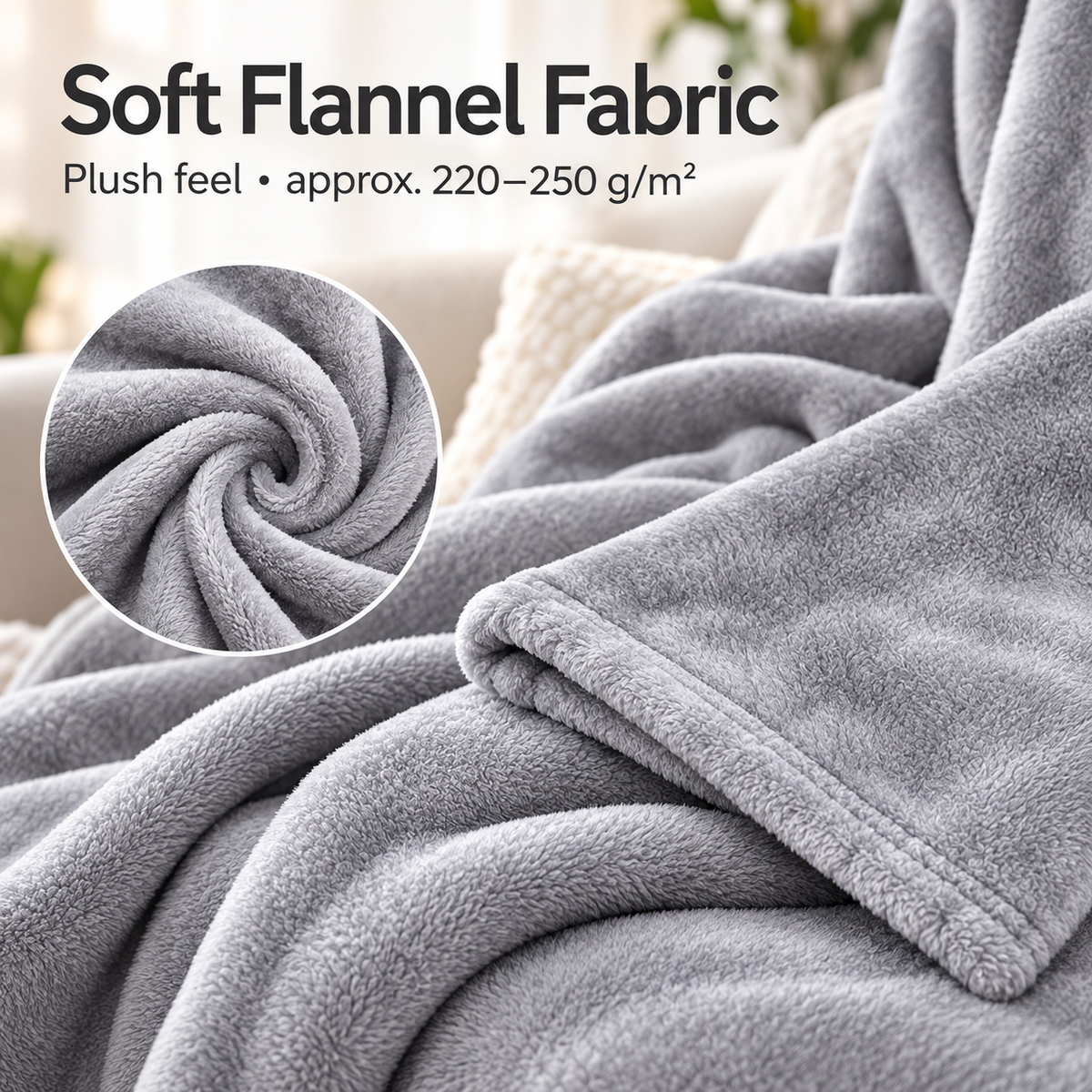 Oversized Wearable Flannel Blanket – Cozy Wrap with Sleeves
