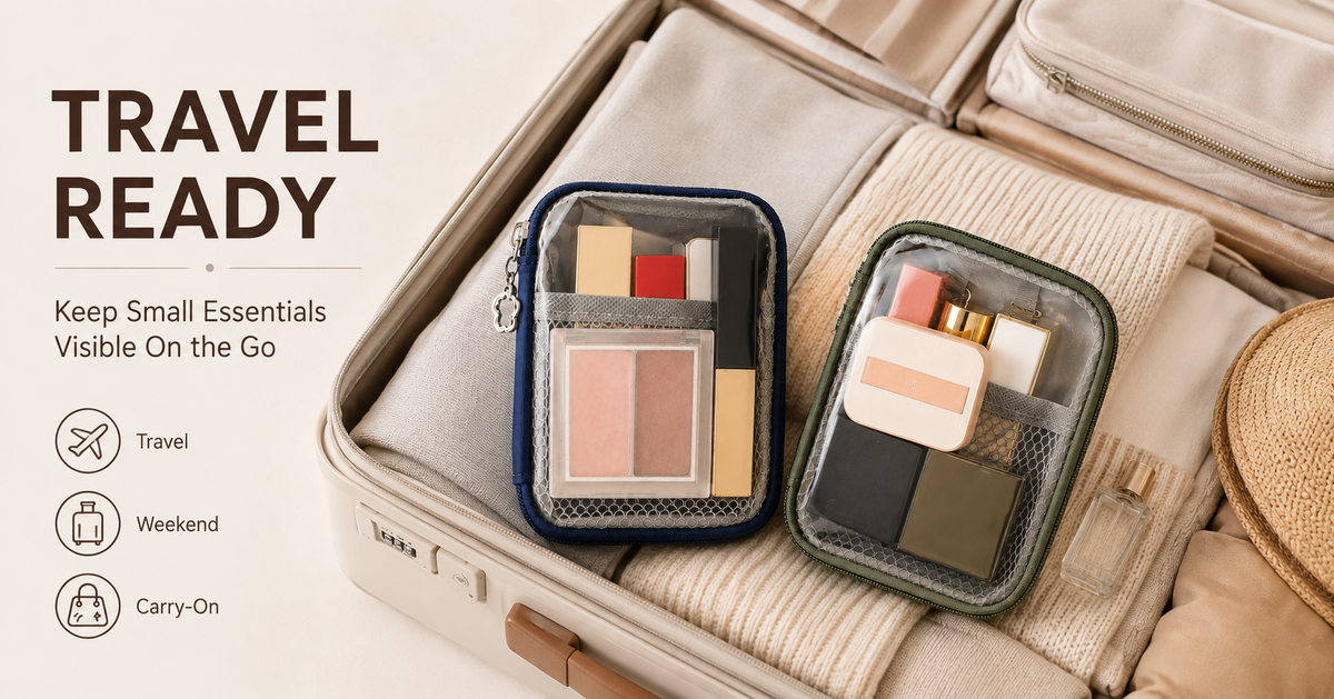 💄2-Pack Mini Makeup Bags with Compartments ✨
