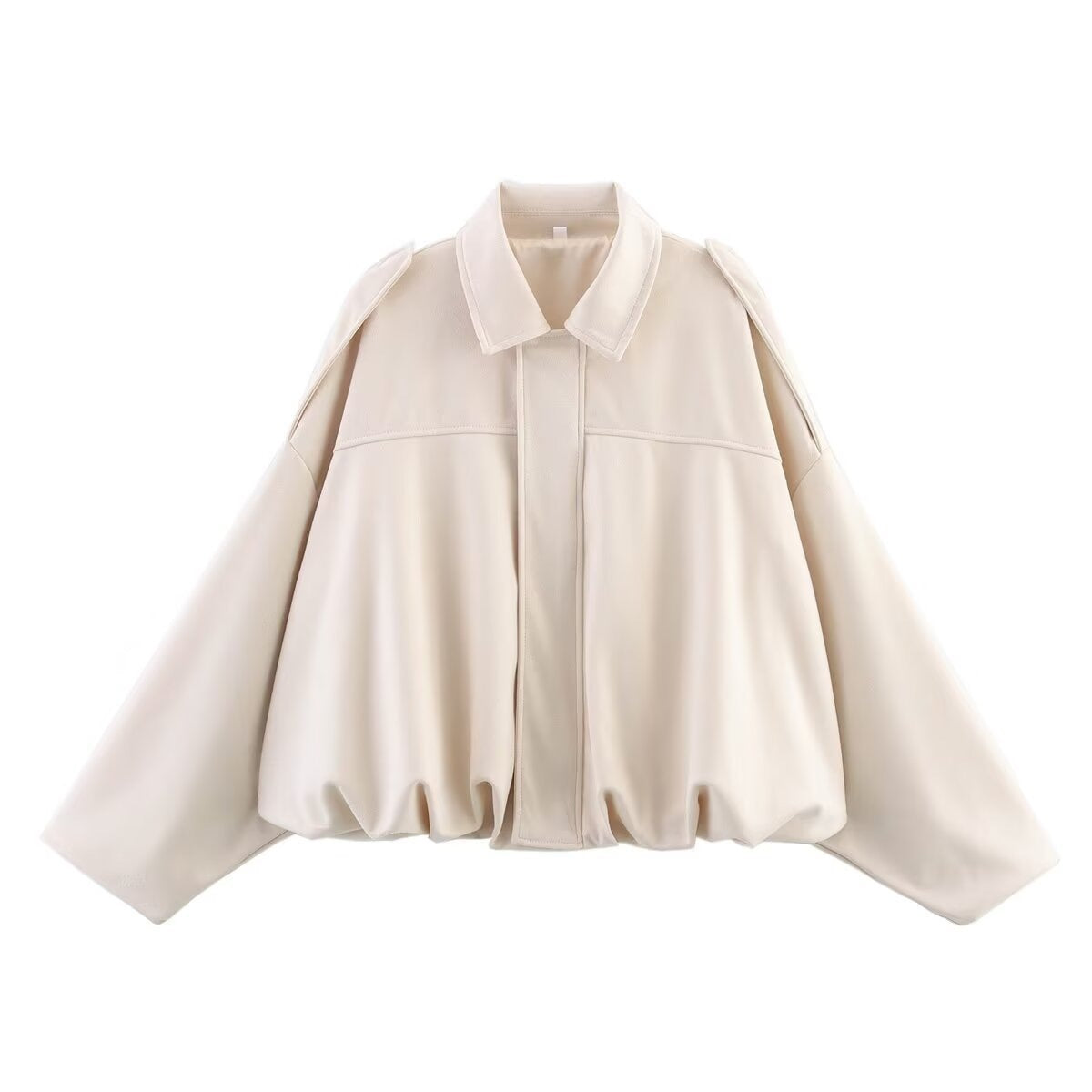 🍂 Women's Vintage Faux Suede Jacket – Oversized Cropped Fit & Zip Front