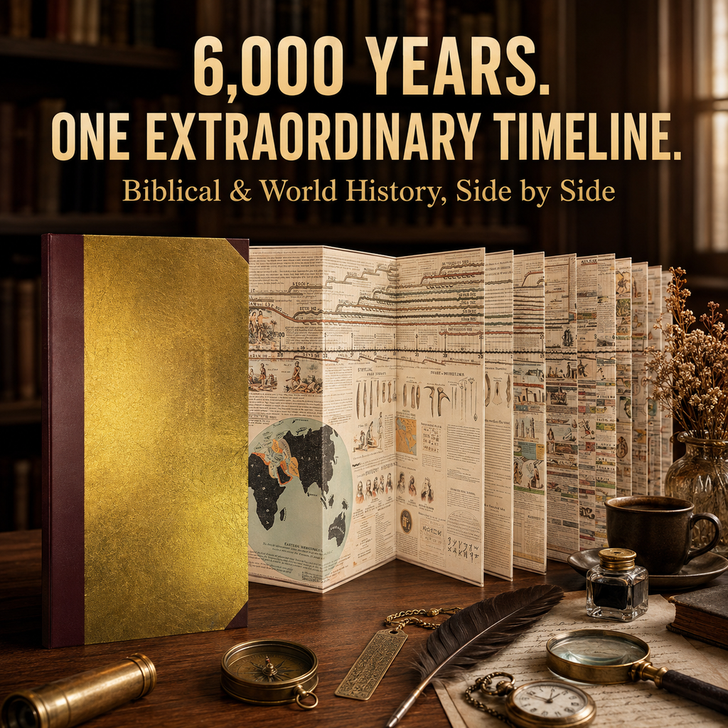 Adams' Time Chart: Vintage Hardcover World History Timeline Map Book