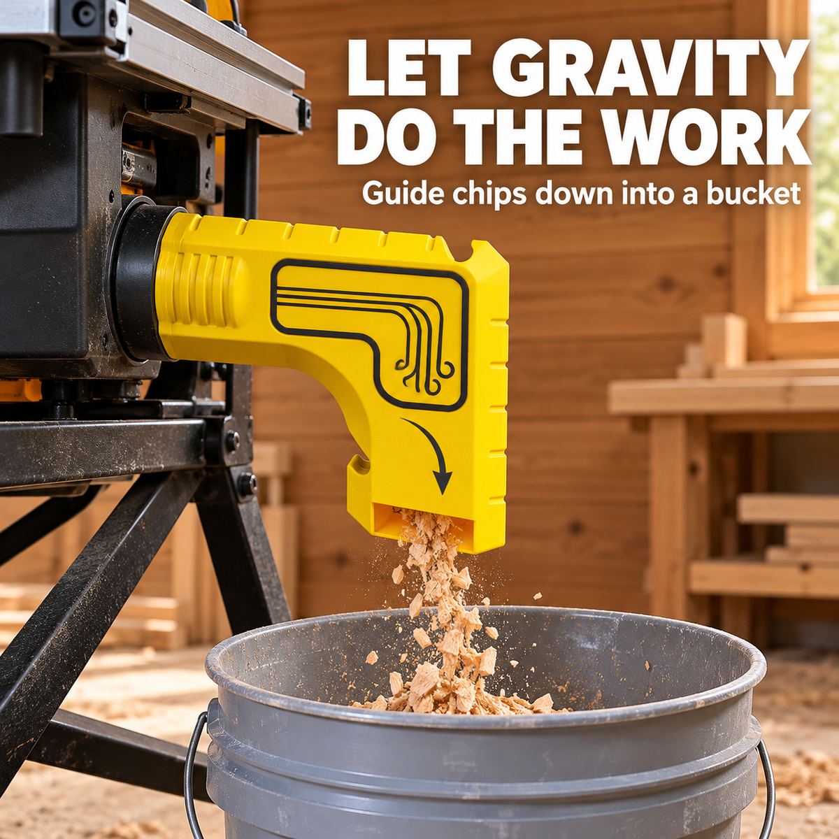 Table Saw Dust Collection Adapter – No Vacuum Needed, Less Sawdust & Easy Cleanup