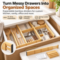 Adjustable Bamboo Drawer Dividers for Kitchen and Home