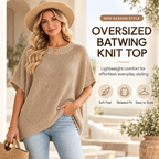 💃Women's Loose-Fit Batwing Sleeve Knitted Pullover💃