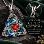 Celtic Trinity Knot Birthstone Necklace - Eternal Love Pendant & Perfect Gift