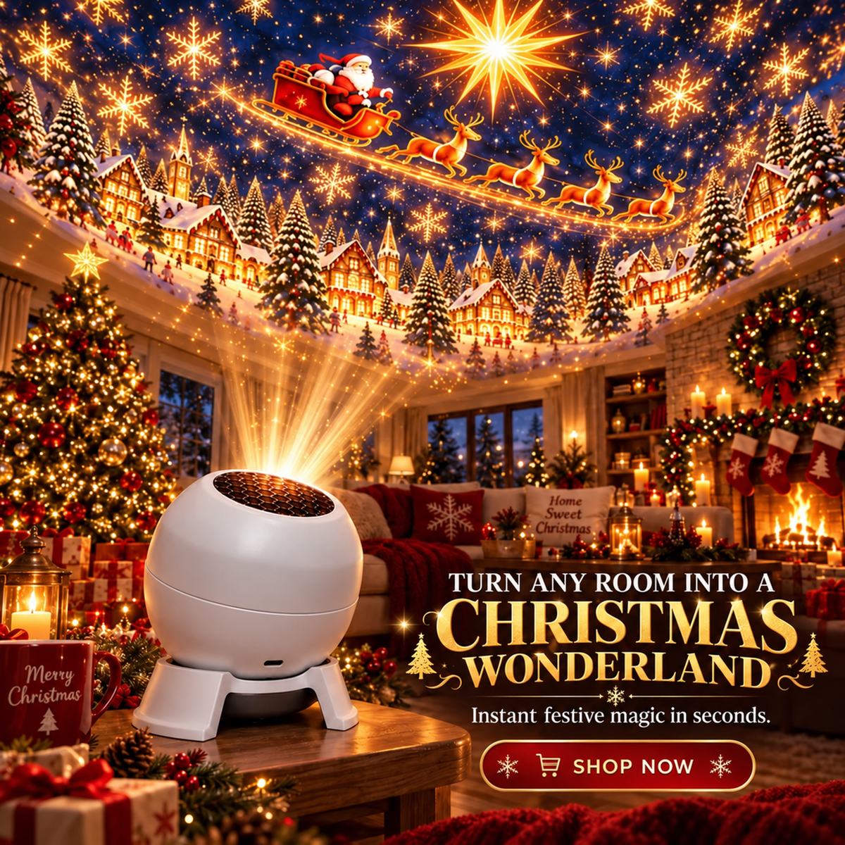 ⭐ Turn Any Room Into a Christmas Wonderland – Holiday Projection Night Light