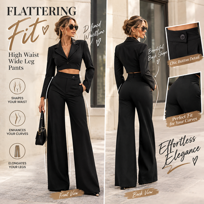 High Waist Wide Leg Pants - Elegant & Comfortable Casual Trousers