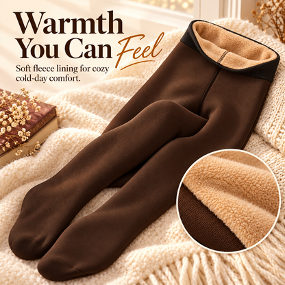Women’s Fleece-Lined Sheer-Look Tights | High-Waisted & Cozy 🖤