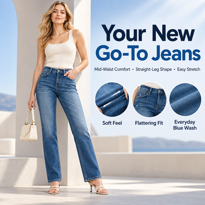 Women's Flattering Straight-Leg Jeans – Stretch Denim That Complements Your Curves
