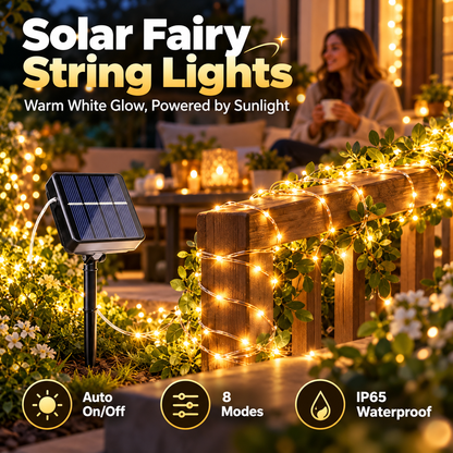 2-Pack Solar Fairy String Lights for Magical Outdoor Glow