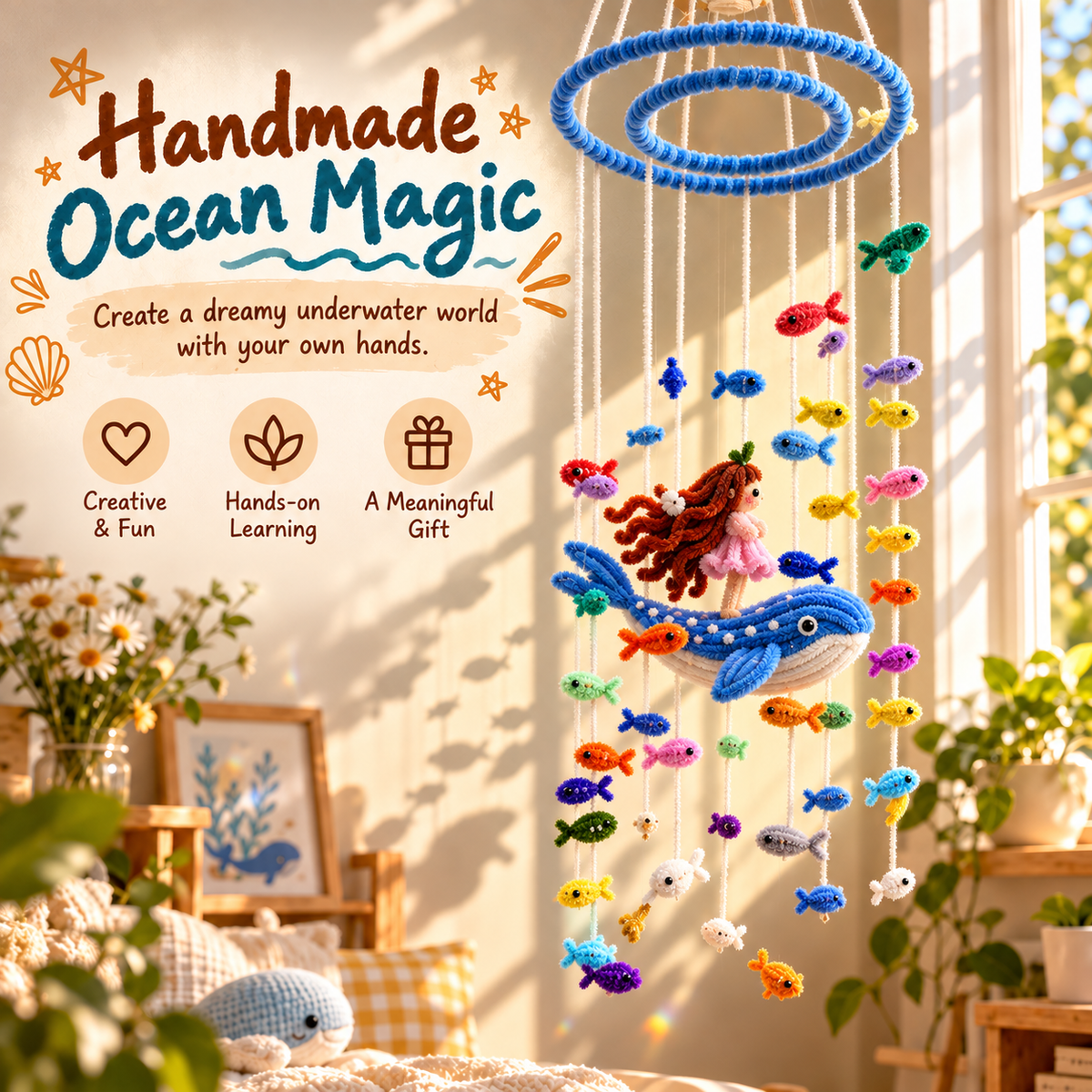 🐟DIY Ocean Fish Wind Chime Kit – Create Your Own Seaside Magic! ✨