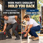Men’s Flexible Stretch Regular Fit Cargo Pants | Comfort Straight Leg Work Pants with Expandable Pockets