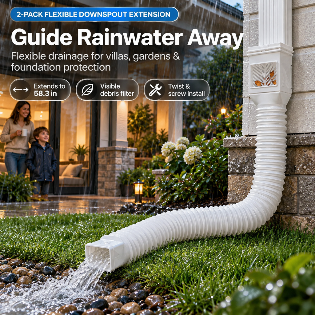 Flexible Downspout Extender & Rainwater Drainage Pipe for Home Foundation