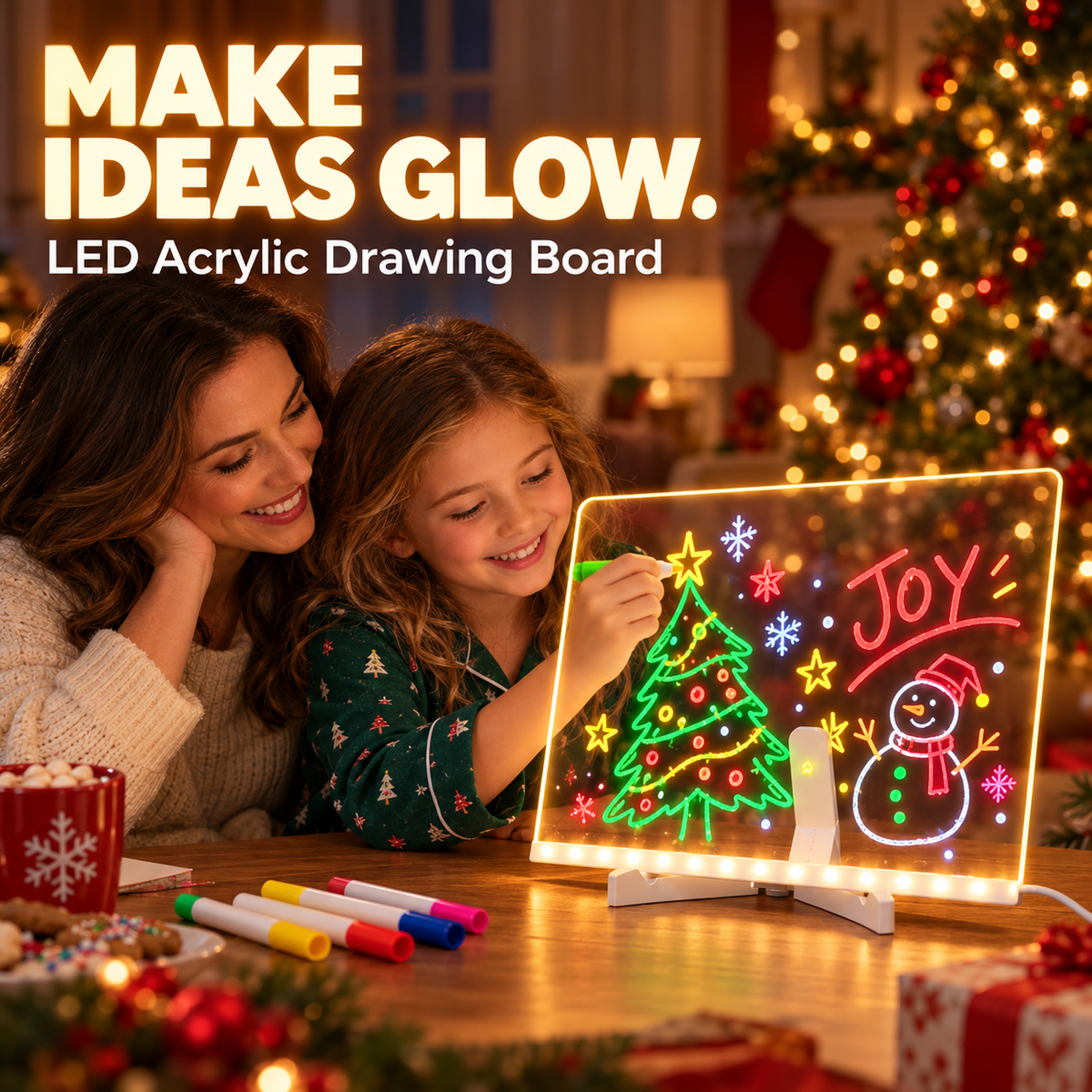 LED Light-Up Drawing Board for Kids – Reusable Acrylic Message & Doodle Board
