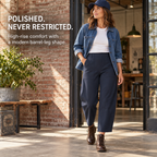 Women's High-Waisted Barrel-Leg Cargo Pants – Relaxed-Fit Casual Trousers