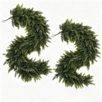 6ft Artificial Cedar Garland – Extra-Full Winter Greenery Pine Wreath