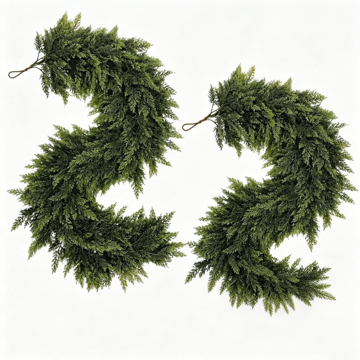 6ft Artificial Cedar Garland – Extra-Full Winter Greenery Pine Wreath