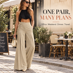 Women's High-Waist Asymmetric Lace-Up Wide-Leg Pants – Flattering Sculpted Fit