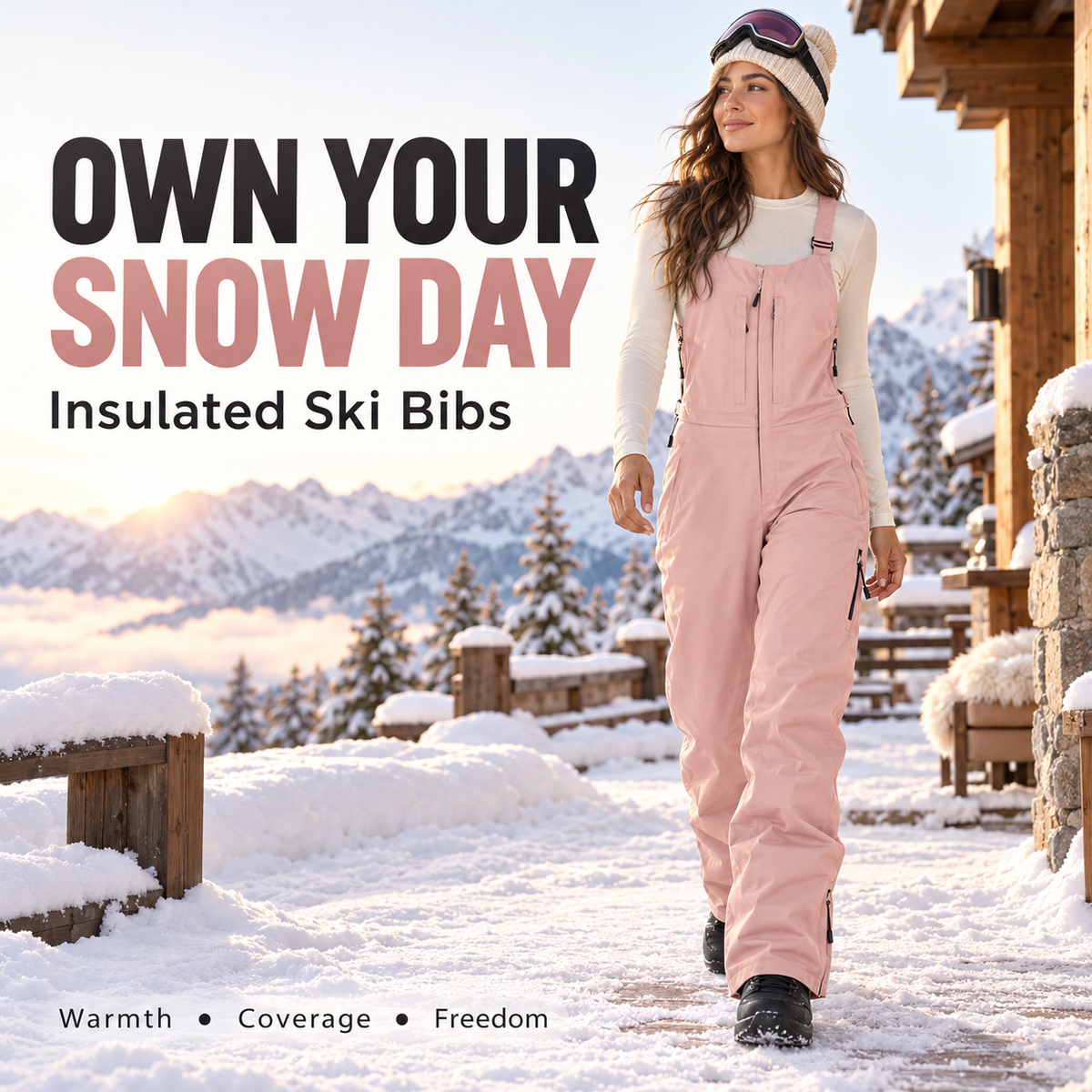 Women’s Waterproof Insulated Ski Bibs – Warm, Adjustable & Snow-Ready