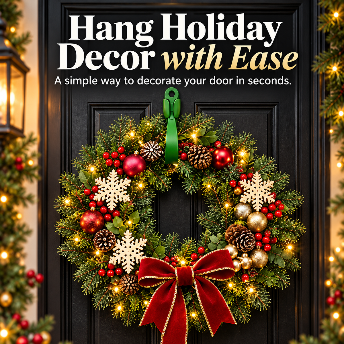 🎄Reusable Christmas Decoration Adhesive Hooks—Suitable for a Variety of Surfaces🎅