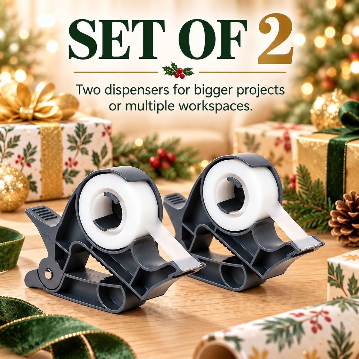 🎁 2-Piece Gift Wrapping Table Clamp Set – Make Gift Wrapping Faster & Easier! 🎄