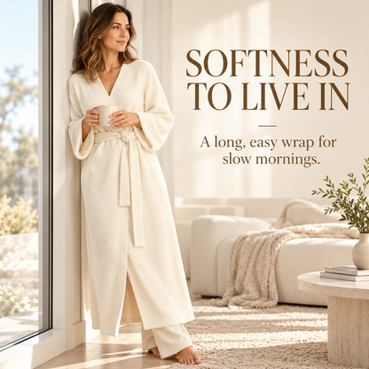 Women’s Long Fleece Robe – Soft Cozy Wrap Loungewear