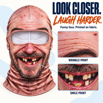❄️ Realistic Print Balaclava, Funny Full Face Ski Mask for Halloween & Winter Sports 👺