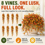 🌿 Maintenance-Free 30-Inch Cascading Faux Daisy Vines – Rich Seasonal Porch & Window Box Decor (8 PCS)