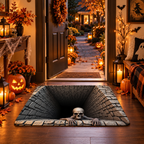 💀 3D Halloween Rug, Spooky Optical Illusion Skeleton Rug🎃
